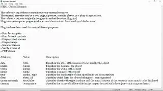 139. Introduction of  HTML Object Element