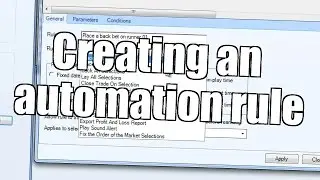 Creating an automation rule in Bet Angel - Betfair Trading