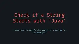 Check whether a string starts with Java