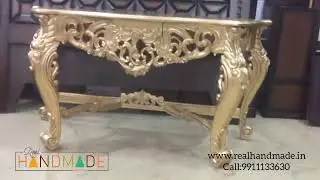 Hand-Carved Wooden Luxury Console Table | Real Handmade | 9911133630