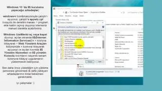 Windows 10 IIS Özelliği Açma