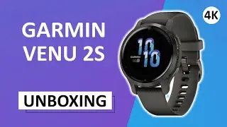 Garmin Venu 2S Slate Bezel/Graphite Case Unboxing 4K (010-02429-10)
