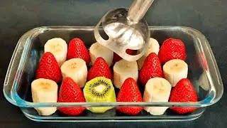 Brilliant trick with strawberries and bananas. Without sugar. The best ice cream. Healthy and tasty