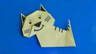 ОРИГАМИ КОШКА из бумаги // ORIGAMI CAT