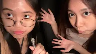 ASMR in my car with my friend ( public asmr )