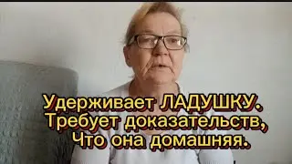 Удерживает ЛАДУШКУ! Требует доказательств, что она домашняя.