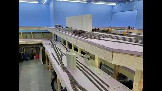 K & W HO Scale Model Railroad, Construction Update #16 - Main line done on mid-deck!  What's next?