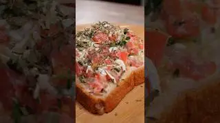 tomato whitebait toast 🍅🐟#food