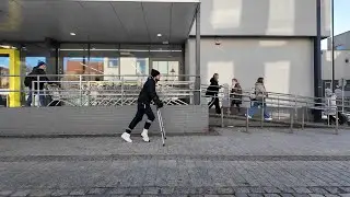 Day with boy and his LONG LEG CAST with (twisted ankle position)