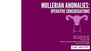 Müllerian anomalies: Operative considerations
