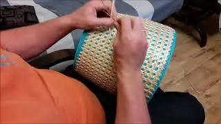 Плетение бочки на ажурном полотне