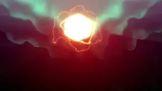 Blazing fiery plasma ball. Colorful decorative fantasy background, screensaver.