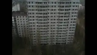 Chernobyl, city of Pripyat.  Panorama from the roof of a 12-storey building.  Radiation.