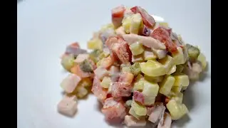 САЛАТ с ветчиной и перцем