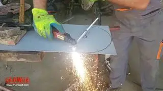 Using a hand held plasma cutter
