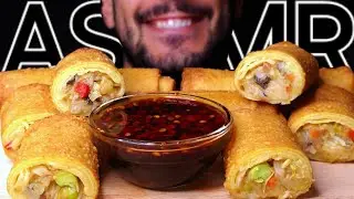 ASMR CHILI SOY SAUCE SPRING ROLLS (EATING SOUNDS) NO TALKING MUKBANG