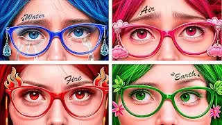Four Elements in College! Extreme Glow Up with Hacks from TikTok!