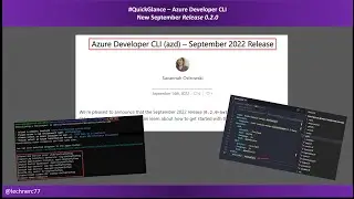 #QuickGlance - Azure Developer CLI - September Update