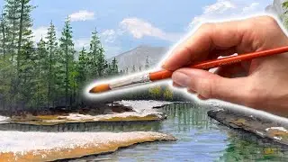 Ранняя весна. Процесс рисования.