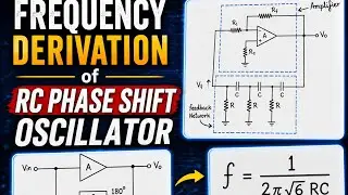 Frequency Derivation of RC Phase Shift Oscillator || Easy Explanation