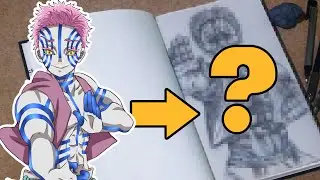 Drawing Akasa | Demon Slayer / Kimetsu No Yaiba | in Skecthbook - Comic Book Style