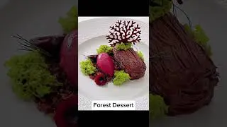 Fine Dining Chocolate, Matcha & Cherry Dessert Plating #shorts