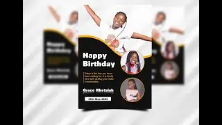 How to create happy birthday Flyers | birthday flyer design in photoshop | photoshop tutorials tips