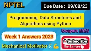 Programming, Data Structures and Algorithms using Python | Week 1 Quiz | Assignment 1 Solution