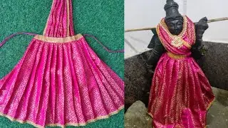 How To Make Lehenga Saree For Maa Laxmi || How to Drape Saree to Godess Idol #chardesigns