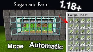 MINECRAFT SUGARCANE FARM TUTORIAL | 1.18 , Automatic, Bedrock and Java .