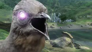 Oblivion NPCs, but it's mimic birds
