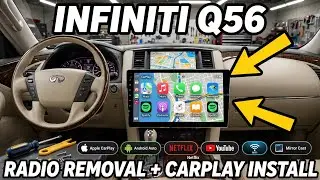infinity Q56 How to remove radio Install Apple carplay android auto radio MIRROR cast Netflix wifi