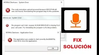 How to fix WO Mic ERROR  ( vcruntime140.dll - MSVCP140.dll - 0xc00007b )  2024