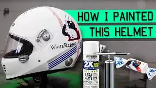 How I painted this helmet with simple spray paint and an airbrush themed after white rabbit candy
