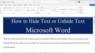 How to Hide and Unhide Text in Microsoft word || Microsoft word Hide text || Hidden text in word