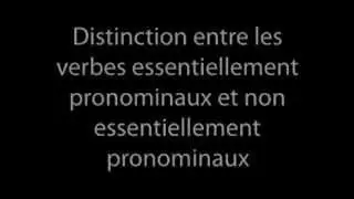 Participe passé - Verbes essentiellement et non essentiellement pronominaux