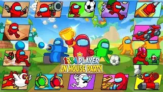 1 2 3 4 Player in House Party Gameplay Mod APK All Levels MINI GAMES Walkthrough 2023