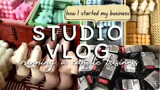 starting a small business | unboxing business stuff, shop update, organizing candles | studio vlog 1