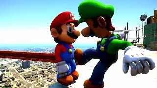 GTA 5 Mario vs Luigi Ragdolls Compilation (Euphoria Physics)