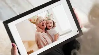 NexFoto Large 14 Inch Digital Picture Frame 32GB with Remote Control, WiFi Digital Photo Wood Frame