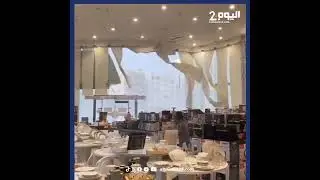 عاصفة مفاجئة تثير الذعر وتضرب المحلات التجارية في المدينة المنورة