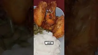 MASHED POTATOES, GREEN BEANS & FRIED CHICKEN! #shorts