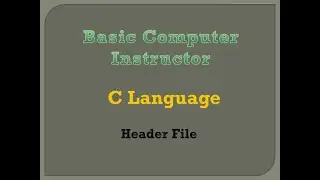 2. C Language: Header file PDF Notes available in description
