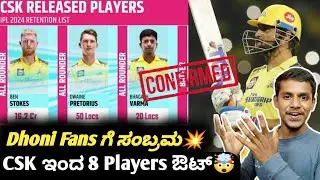 IPL 2024 CSK retained and released players list Kannada|IPL 2024 CSK retention list analysis