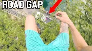 CLIFF JUMP OVER ROAD!!!(4K)