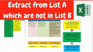 How to extract data from List A which are not in List B