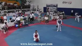 45kg Quarter Final - Alihan Kuru vs S. Patan (2019 Turkish Cadet Taekwondo Championships)