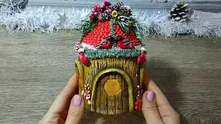 НОВОГОДНИЙ ДОМИК с подсветкой своими руками.Поделки на НОВЫЙ ГОД и РОЖДЕСТВО.CHRISTMAS craft.DIY.