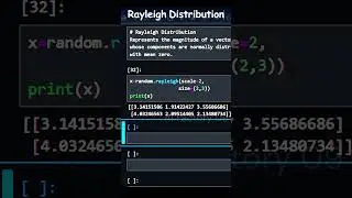 Rayleigh Distribution, random number #short #python #education #numpy #array #coding