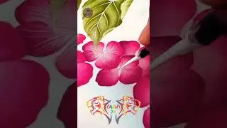 beautiful flowers and leevs painting
